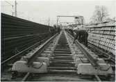 Förberedande rälsläggning på sträckan Tranås - Gripenberg.