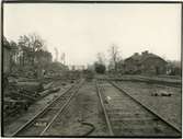 Personbangården under byggnad vid Tomteboda 1916.