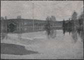 Översvämning 1906 vid Vallsta station.