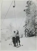 Skidlinbanan i Åre. Släpliften invigd 1940.