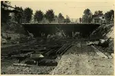 Byggnation av Nobeltunneln vid centralstationen i Örebro. Bilden är tagen mot väster.