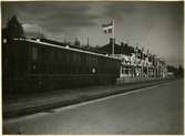 Östersund station under utställningen 1920. Statens Järnvägar, SJ Ao3 1861.