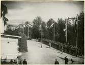 Östersund station under utställningen 1920. Statens Järnvägar, SJ.