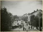 Östersund station under utställningen år 1920. Statens Järnvägar, SJ.