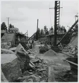 Viadukts bygge vid Tjålmejaure.