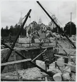 Viadukts bygge vid Tjålmejaure.