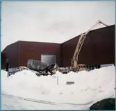 Snöröjning vid Östersund huvudverkstad.