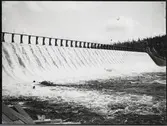 Porjus kraftverk i Stora Luleälv under byggnation. Stora skibordet.