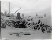 Arbete i samband med kraftverksbygge i Porjus.