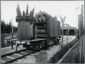 Statens Järnvägar, SJ Q26 transformator och mätvagn. Ort okänd.