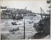 Brospänning över Huvudnäsfallet i Göta älv för Västgöta- Bohusbanan.