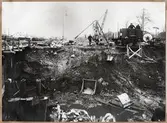 Schaktning för ny vägport på Tredje Avenyen i Hässleholm. September 1917.