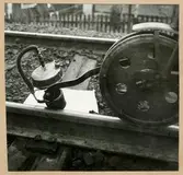 Exempel på rälssmörjning från trampdressin.