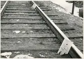 Del av bangården efter olyckan 1956-03-29 då tåg 93, 'Nordpilen, spårade ur vid Granbo station.