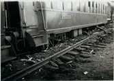 Olyckan i Pålsboda 1951. Urspårad Norges Statsbaner, NSB sovvagn.