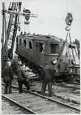 Statens Järnvägar, SJ D 539 lyfts efter olyckan i Pålsboda 1951.