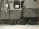 Rälsbuss Statens Järnvägar, SJ YC06 834 efter olyckan på Koskivaara station 1955.