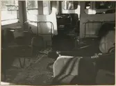 Del av interiören på rälsbuss Statens Järnvägar, SJ YC06 834 efter olyckan på Koskivaara station 1955.