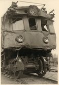 Statens Järnvägar, SJ BK 743 skada efter olycka i Upphärad 1951.