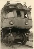 Statens Järnvägar, SJ BK 743 skada efter olycka i Upphärad 1951.