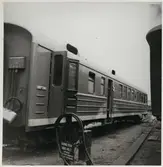 Skador på A-vagnen efter olycka vid hållplatsen Arket 1951.