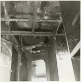 Skador efter brand i A-vagnen efter olycka i Malmö 1952.