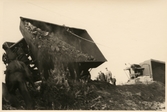 Bärgning av godsvagn med malm efter olycka i Nattavaara september 1953.