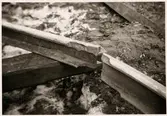 Skador på rälsen efter olycka i Simeå mars 1956.
