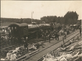 Statens Järnvägar, SJ B 1035 och  SJ A 1016 har kolliderat på stationen i Malmslätt.
