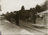 Tågolycka på stationen i Malmslätt, där Statens Järnvägar, SJ A 1016 och SJ B 1035 har kolliderat.