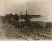 Jordskredet i Getå den 1 oktober 1918 med vraken från personvagnarna.