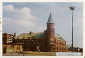Trelleborg station. Lund - Trelleborgs Järnväg, LTJ. Stationen byggdes 1898 och trafiken upphörde 1970. Blev k-märkt 1986. Banan elektrifierades 1933.