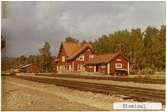 Station anlagd 1900. En- och enhalvvånings stationshus, sammanbyggt med godsmagasin. Omfattande modernisering av expeditionslokalerna företogs 1943-44. Utvändigt brädfodrades huset 1946.