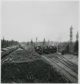 Banbyggnad Inlandsbanan.
Vaimats grusgrop.
5 ånglok av typen E.