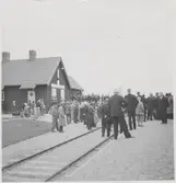 Invigningståget på väg från Vansbro mot Malung vid invigningen av Statsbanan Malung-Vansbro.