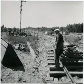 Dubbelspårsbygge på linjen mellan Boxholm och Sommen.