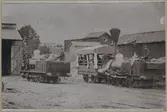 Del av Kärrgruvans bangård. Från Vänster Norbergs Järnväg, Norbergs J  lok 1 