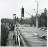 Ledningsmontage någonstans på sträckan Vännäs - Boden.