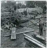 Verkmästaren inriktar vägportsbygget vid Skövde.