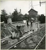 Rörläggning vid Krylbo station.