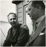 Förman Öberg och sekr. Mård på linjen mellan Ånge - Sundsvall.