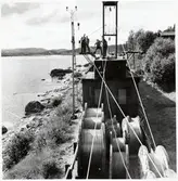 Elektrifieringsarbete på linjen mellan Stöde och Nedansjö.