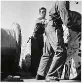 Elektrifieringsarbete på linjen mellan Stöde och Nedansjö.