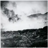 Brand i tåg och snögalleri vid Riksgränsen.