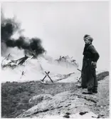 Brand i tåg och snögalleri vid Riksgränsen.