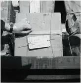 Fraktgods på godsvagn.