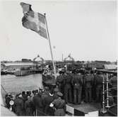 Drottning Victoria backar in i Trelleborgs hamn.
