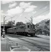 Statens Järnvägar SJ F 603 vid södra utfarten från Stockholm Central. 1952.