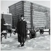 Bromsare klädd i vinterklädsel.