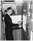 Interiör från en Europabuss (turistbuss). Statens Järnvägar, SJ buss 2286.